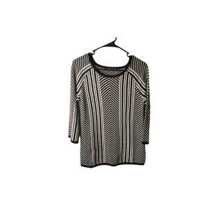 Cable & Gauge Printed Sweater. Black and White. Sz. Small